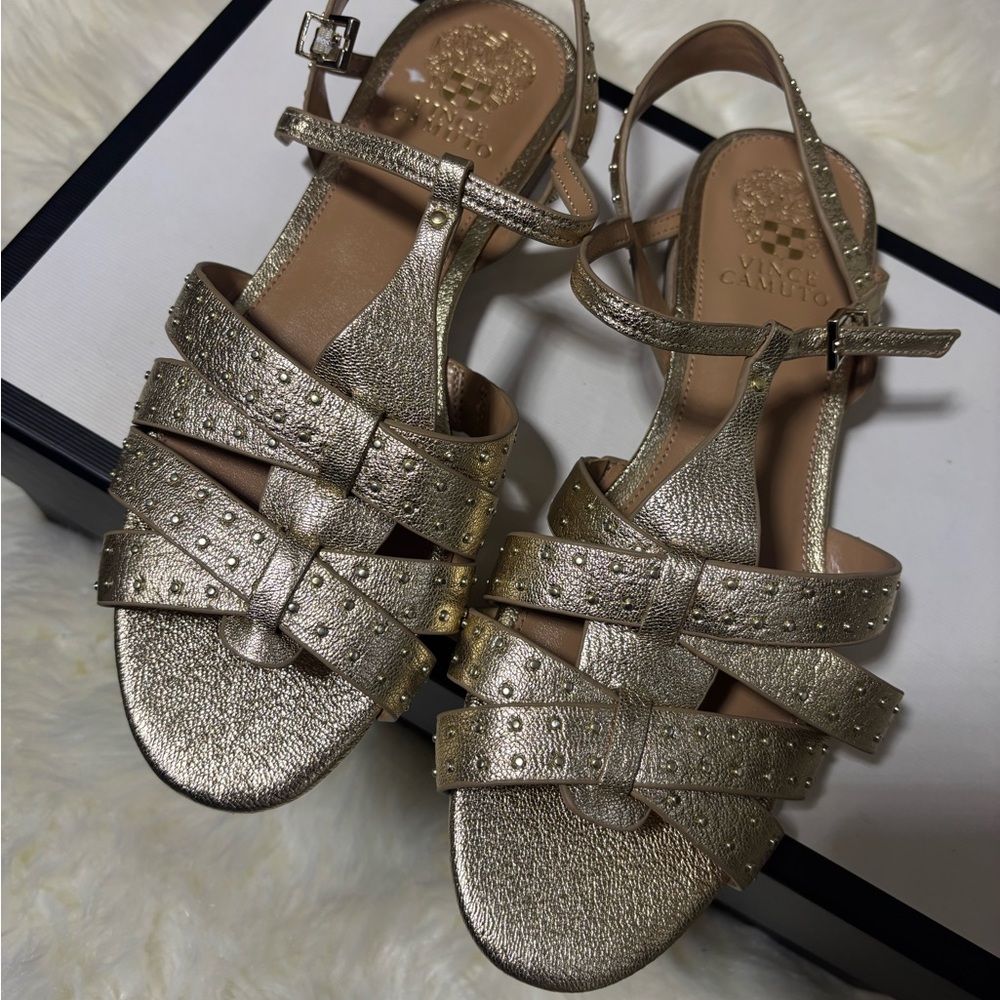 Vince Camuto Metallic Gold Sandals - Picture 2 of 3
